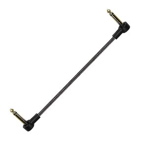 HQRP 1/4 Inch TS Instrument Cable Bass AMP Cord, 6 Inch Effect Pedal Cable for Electric, Bass Guitar, Electric Mandolin, Pro Audio, Right Angle to Right Angle, 6.35mm Male Jack Stereo Audio Cord