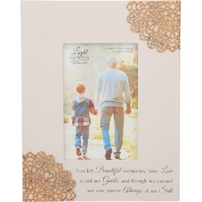 Pavilion Gift Company Treasured Memorial 4x6 Inch Picture Frame, Beige