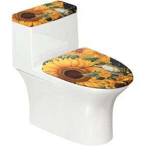 Horse Toilet Seat and Tank Lid Covers for Bathroom Set Round Oval 2 Piece for Kids Fit Most Round and Elongated Toilet Bathroom Decor