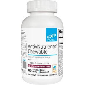 XYMOGEN Children's ActivNutrients Chewable - Mixed Berry Multivitamin for Kids - Multi Vitamin Multimineral for Wellness + Immune Support - Chelated Minerals + B Vitamins with Folate (120 Tablets)