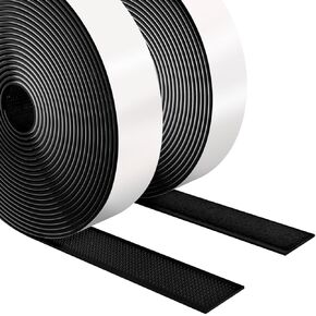 Hook and Loop Tape, 0.98inX9.84FT，Strong Self-Adhesive Hook and Loop Tape Self-Adhesive heavy duty strap for family sofa cushions, free cutting White