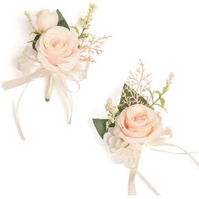 Wedding Bouquets for Bride Bridesmaid, 7.8 Inch Ivory Bride Bridal Bouquet Tossing Rustic Bouquet Artificial Roses for Wedding Church Home Decoration