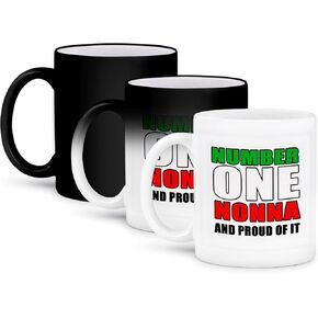 3dRose Number One Nonna And Proud Of It Purple Two Tone Black Mug, 11 oz