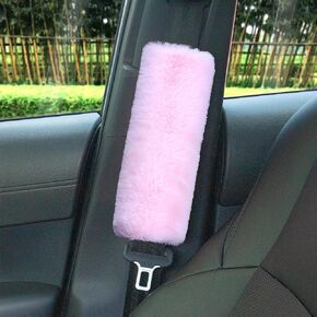 2-Pack Soft Plush Seatbelt Cover Pad for Kids, Pink Seat Belt Cushion | Comfortable Car Seat, Stroller Strap Accessories, Enhanced Driving Comfort & Protection in Kuwait