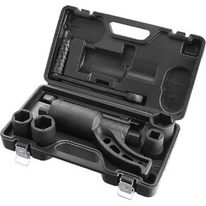 VEVOR Torque Multiplier, 1 Inch Drive Lug Nut Wrench/Multiplier Heavy Duty Torque Multiplier Wrench Set, 1:64 6,800N.m Lug Nut Remover, Includes 8 Sockets (24-38mm) and Storage Case