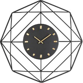 Glitzhome 30" Oversized Farmhouse Wall Clock Decorative Wall Clock with Large Roman Numerals Battery Operated Vintage Clock for Home Office Kitchen Classroom, Black Metal Frame, Wood Plank
