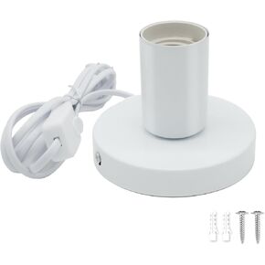 Industrial Table Lamp Base,Polished Metal Desktop Lamp Sockets Base,E26 E27Screw Light Bulb Holder Base Lamp Replacement Base for Holding Bulb with 6 Feet Cord on Off Switch Plug Black 1 Pcs in Saudi Arabia