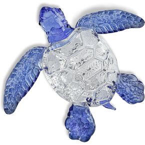 HDCRYSTALGIFTS 5inch Crystal Sea Turtle Decor Figurine Collectible Colorful Sea Turtles Statue Blown Art Glass Animals Sculpture Home Decor Paperweight,Gifts for Women