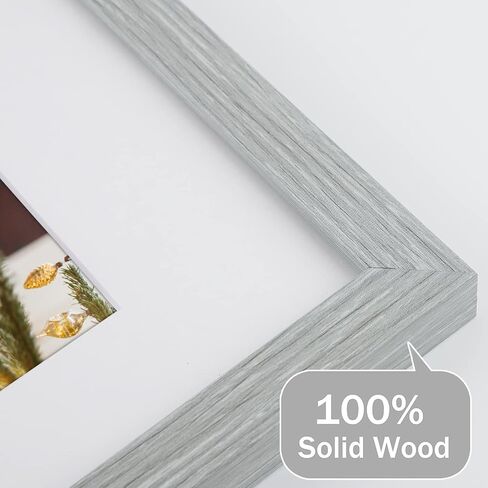 Frametory, 8x10 Picture Frame - Collage Multiple Photos, Black Solid Wood Molding, Display Two 4x6 Pictures with Mat or 10x8 Without Mat - Wooden - Real Glass Cover (Black, 1pack) in Kuwait