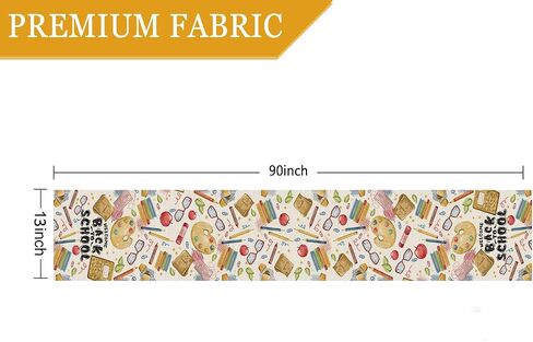 Welcome Back to School Table Runner Books Pencil Glasses Students First Day of School Classroom Kitchen Dining Table Room Decorations 13x72 Inch in Saudi Arabia