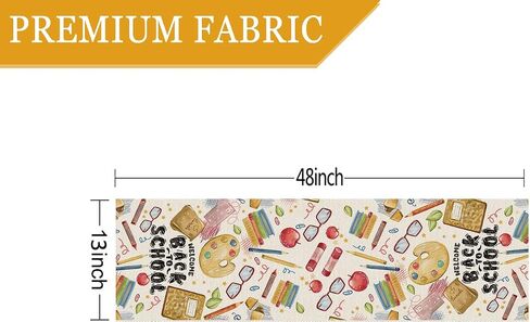 Welcome Back to School Table Runner Books Pencil Glasses Students First Day of School Classroom Kitchen Dining Table Room Decorations 13x72 Inch in Saudi Arabia