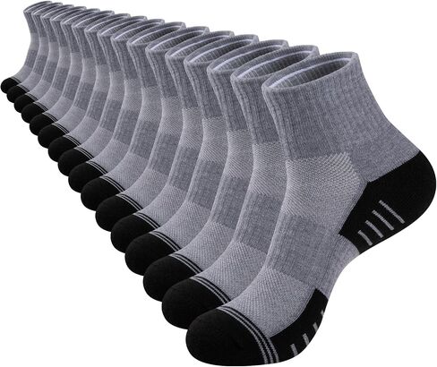 COOVAN Mens Athletic Ankle Socks Thick Cushioned Quarter Sock Sport Running Half Crew Sock 8 Pairs in Saudi Arabia