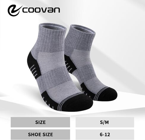 COOVAN Mens Athletic Ankle Socks Thick Cushioned Quarter Sock Sport Running Half Crew Sock 8 Pairs in Saudi Arabia