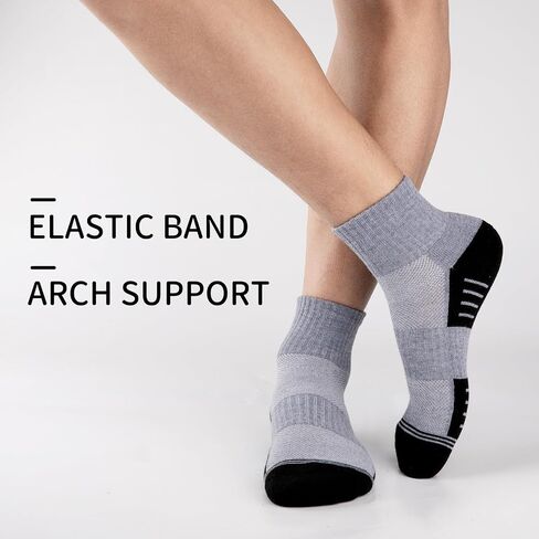 COOVAN Mens Athletic Ankle Socks Thick Cushioned Quarter Sock Sport Running Half Crew Sock 8 Pairs in Saudi Arabia