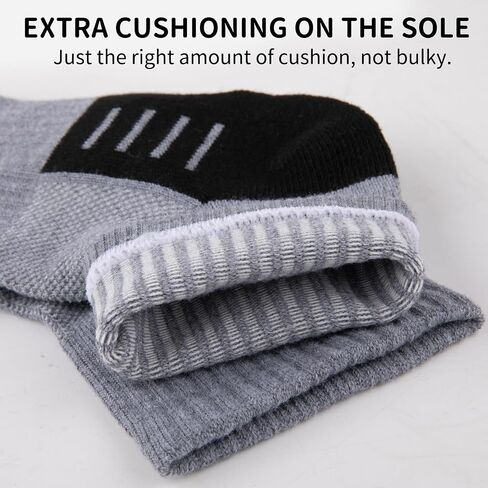 COOVAN Mens Athletic Ankle Socks Thick Cushioned Quarter Sock Sport Running Half Crew Sock 8 Pairs in Saudi Arabia