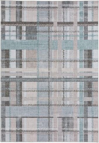 DECOMALL NELE Washable Door Mat 2x3, Modern Plaid Non-Slip Small Rugs for Entrance, Yellow 24x36 inch in Saudi Arabia