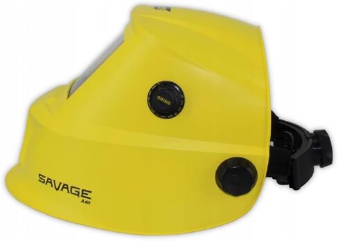ESAB 0700000490 SAVAGE A40 خوذة لحام سوداء ذات تعتيم تلقائي، تعديل الظل الخارجي، مستشعر أربعة قوس، تعتيم تلقائي، عدسة عرض الألوان الحقيقية 3.93 بوصة × 1.96 بوصة، التحكم في الحساسية/التأخير in Kuwait
