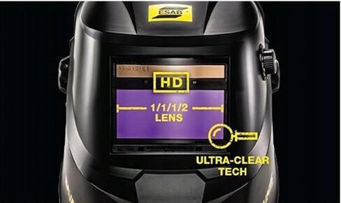 ESAB 0700000490 SAVAGE A40 خوذة لحام سوداء ذات تعتيم تلقائي، تعديل الظل الخارجي، مستشعر أربعة قوس، تعتيم تلقائي، عدسة عرض الألوان الحقيقية 3.93 بوصة × 1.96 بوصة، التحكم في الحساسية/التأخير in Kuwait