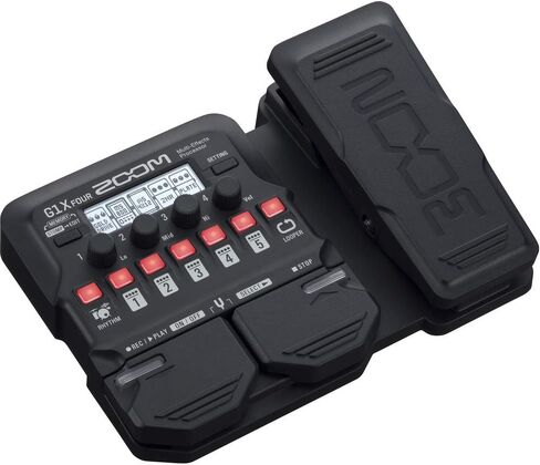 Zoom G1X Four Guitar Effects Processor with Built-In Expression Pedal + Zoom AD-16 9V AC adapter + Guitar Instrument Cable w Right Angle Plug + Photo4Less Cleaning Cloth - Deluxe Bundle in Saudi Arabia