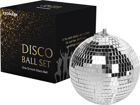 12 Inch Disco Ball for New Years, Christmas, Karaoke, Birthday Parties - 70s Stage & Disco Party Decoration in Saudi Arabia