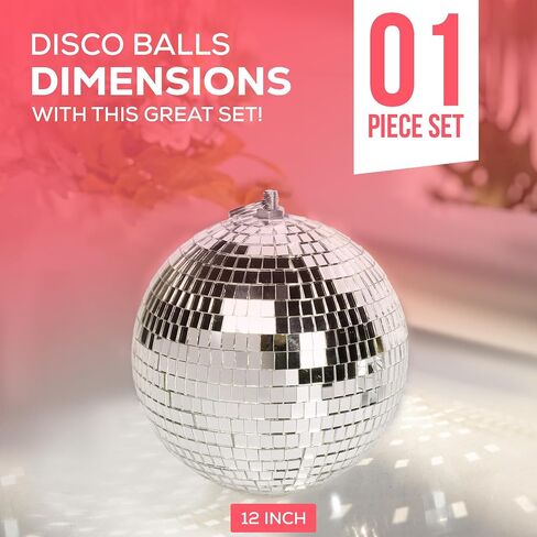 12 Inch Disco Ball for New Years, Christmas, Karaoke, Birthday Parties - 70s Stage & Disco Party Decoration in Saudi Arabia