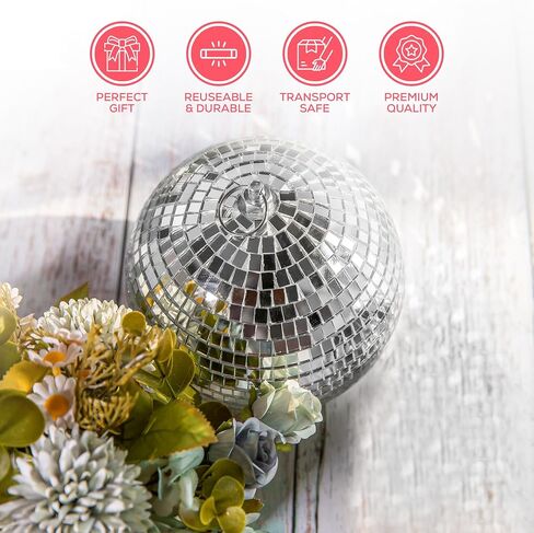 12 Inch Disco Ball for New Years, Christmas, Karaoke, Birthday Parties - 70s Stage & Disco Party Decoration in Saudi Arabia