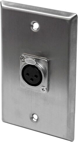 Seismic Audio - SA-PLATE12-4Pack - 4 Pack of Stainless Steel Wall Plates - One XLR Female Connector Single Gang in Saudi Arabia