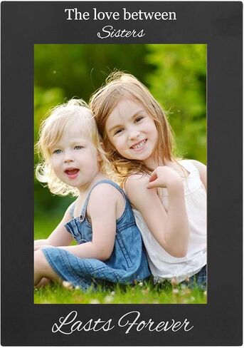 CustomGiftsNow الحب بين الأخوات منقوش من الألومنيوم المؤكسد للتعليق/منضدية شخصية جماعية إطار صورة عائلية (5 × 7 بوصة أفقيًا) in Saudi Arabia