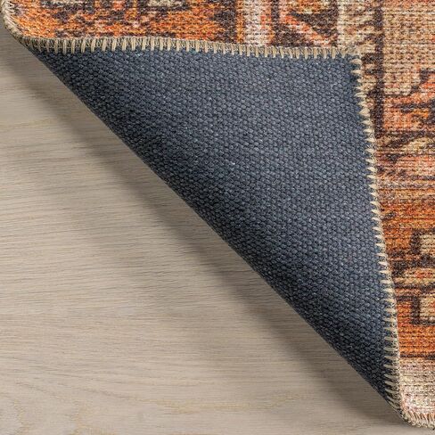 nuLOOM Kamila Tribal Machine Washable Runner Rug, 2' x 8', Orange in Saudi Arabia