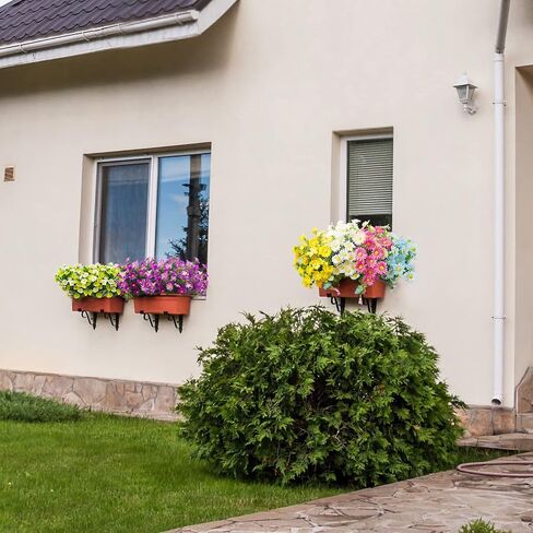 14 Bundles Artificial Daisy Flowers, Fake Silk Daisy UV Resistant Faux Plastic Greenery Shrubs Plants for Indoor Outdoor Hanging Planter Home Garden Wedding Porch Window Decor in Saudi Arabia