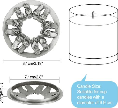 GORGECRAFT Candle Toppers Scented Candle Cover Jar Lids Shades Sleeves Gifts Shell Starfish Pattern Candle Accessories for Women - Help Candle Melt Evenly, Silver in Saudi Arabia