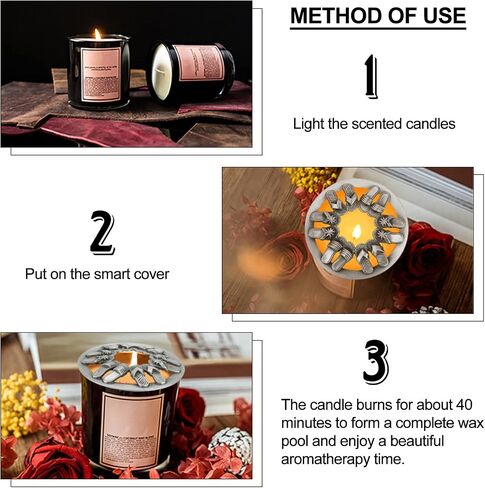 GORGECRAFT Candle Toppers Scented Candle Cover Jar Lids Shades Sleeves Gifts Shell Starfish Pattern Candle Accessories for Women - Help Candle Melt Evenly, Silver in Saudi Arabia