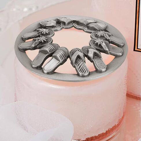 GORGECRAFT Candle Toppers Scented Candle Cover Jar Lids Shades Sleeves Gifts Shell Starfish Pattern Candle Accessories for Women - Help Candle Melt Evenly, Silver in Saudi Arabia