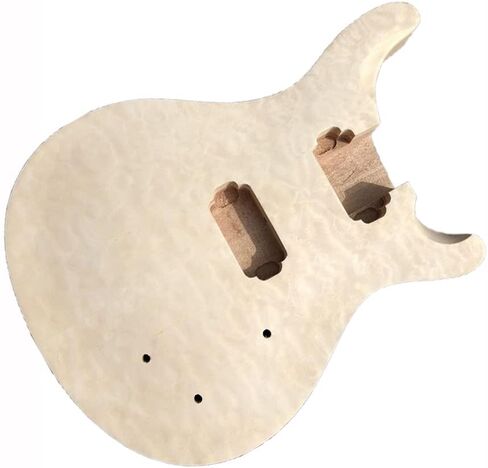 Electric Guitar Body Blank Mahogany Wood Maple Quilted Cap HH Pickups DIY Electric Guitar Body Unfinished Guitar body in Saudi Arabia