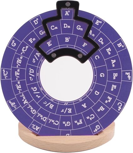 Rockhouse Circle of Fifths Wheel Metal Melody Tool Chord Wheel with Stand Holder - Music Theory Learning Tool for Musicians Songwriting, Purple in Saudi Arabia