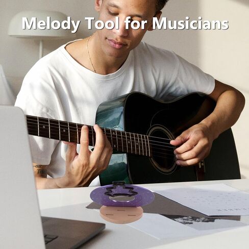 Rockhouse Circle of Fifths Wheel Metal Melody Tool Chord Wheel with Stand Holder - Music Theory Learning Tool for Musicians Songwriting, Purple in Saudi Arabia