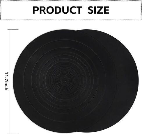 sdroceRyaM حصيرة طبق القرص الدوار مقاس 12 بوصة من السيليكون مسجل الفينيل LP Slipmat المضادة للانزلاق حصيرة عالمية لجميع مشغلات تسجيل الفينيل، أسود in Kuwait