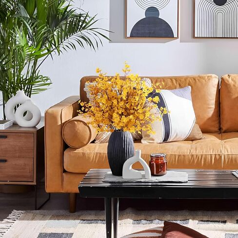 12 قطعة من زهور اصطناعية للتنفس للأطفال برتقالية وهمية من الحرير الصناعي وزهور الخريف باقة جيبسوفيلا لديكور المنزل لتزيين الطاولة المركزية in Kuwait