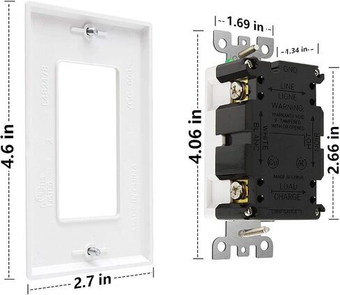 10 عبوات - منفذ POWAWINI GFCI بقدرة 20 أمبير، مدرج في قائمة UL، اختبار ذاتي مع مؤشر LED، مقاوم للتلاعب، وعاء مقاوم للطقس للاستخدام الداخلي أو الخارجي مع لوحات جدارية ومسامير (أبيض) in Saudi Arabia