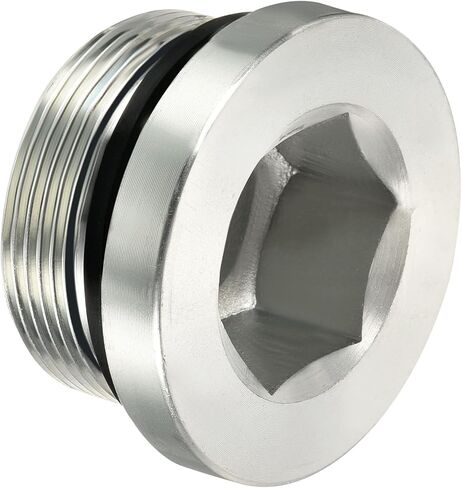 PATIKIL M10 * 1.25 قابس تركيب الأنابيب ذات الرأس السداسي الداخلي، 2 حزمة خيط ذكر 45 # قابس مقبس فولاذي مع حلقة لإحكام الإغلاق لنهايات الأنابيب النهائية in Saudi Arabia