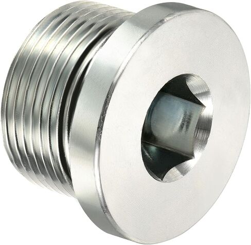 PATIKIL M10 * 1.25 قابس تركيب الأنابيب ذات الرأس السداسي الداخلي، 2 حزمة خيط ذكر 45 # قابس مقبس فولاذي مع حلقة لإحكام الإغلاق لنهايات الأنابيب النهائية in Saudi Arabia