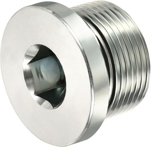 PATIKIL M10 * 1.25 قابس تركيب الأنابيب ذات الرأس السداسي الداخلي، 2 حزمة خيط ذكر 45 # قابس مقبس فولاذي مع حلقة لإحكام الإغلاق لنهايات الأنابيب النهائية in Saudi Arabia