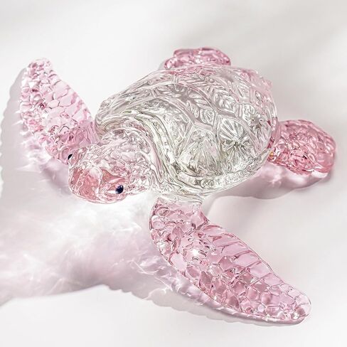 hdcrystalgifts 5 بوصة كريستال السلاحف البحرية ديكور تمثال تحصيل الملونة السلاحف البحرية تمثال في مهب فن الزجاج الحيوانات النحت ديكور المنزل ثقالة الورق، هدايا للنساء in Saudi Arabia