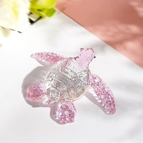 hdcrystalgifts 5 بوصة كريستال السلاحف البحرية ديكور تمثال تحصيل الملونة السلاحف البحرية تمثال في مهب فن الزجاج الحيوانات النحت ديكور المنزل ثقالة الورق، هدايا للنساء in Saudi Arabia