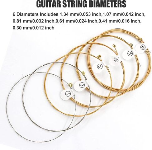 أوتار جيتار نحاسية أوتار جيتار صوتية.012-.053 أوتار جيتار صوتية مكونة من 6 أوتار و3 اختيارات جيتار وأداة تغيير سلسلة واحدة in Kuwait