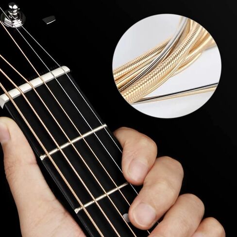 أوتار جيتار نحاسية أوتار جيتار صوتية.012-.053 أوتار جيتار صوتية مكونة من 6 أوتار و3 اختيارات جيتار وأداة تغيير سلسلة واحدة in Kuwait