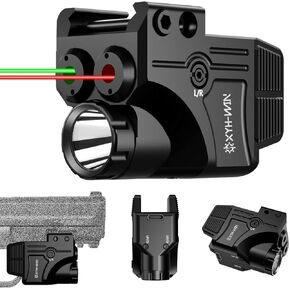 600 Lumens Red Green Blue Infrared (IR) Circle Dot Laser Light Combo, Type-C Rechargeable Aluminum Weapon Light and Beams for Guns with Picatinny Rail Mount