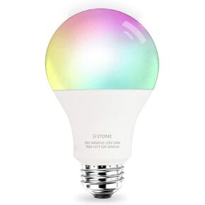 Smart Light Bulbs, 16W 1600 Lumens WiFi LED Color Changing A21 Bulb 100W Equivalent Dimmable 2700K-6500K RGBCW, Tunable White Works with Alexa, Google Home 2.4Ghz Only, No Hub Required (4)