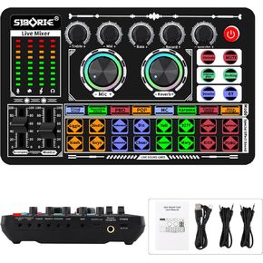 F999 Podcast Equipment Bundle,Condenser Mic Recording Studio,Streaming Podcast Mic Starter Kit with Voice Changer, Live Sound Card Audio Interface for Computer Vlog Living YouTube TikTok (Gold)