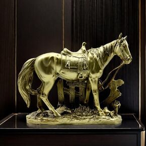 10 INCH Horse Statue Figurine Sculpture Resin Collectible Gifts for Horse Lover Office Home Decor Desk Accessories Decoration Garden Figurines Outdoor Decor (Brown)